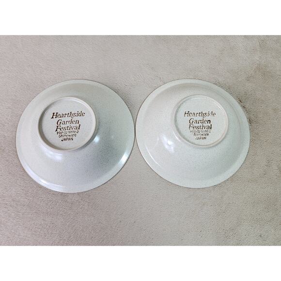 Hearthside Garden Festival Cereal Fruit Bowl 6 3/4" Stoneware 80s Japan x2 - Picture 7 of 11